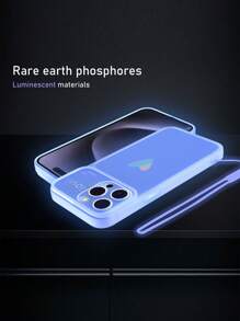 1入組發光霧面紫色TPU殼帶有心形圖案和1入組發光紫色矽膠掛繩，適用於iPhone，Android，Samsung，Xiaomi和Oppo - 紫色 - 查看 3