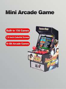 2.8Inch 16Bit Handheld Portable Arcade Nostalgic Game Console Plug And Play TV Video AV Output Electronic Mini Game Station Toy Gift(Support 150+ Classic Retro Games) - Black and White - View 2