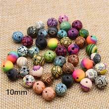 1 Paquete De 50 Piezas De Cuentas Fimo Arco Iris De 10 Mm Con Frutas, Mariposas Y Patrones De Flores Para Hacer Joyas Diy - Multicolor - Ver 11