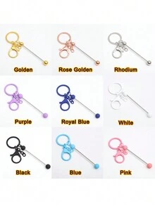 1入流行的黑色合金鑰匙扣附帶珠寶吊墜-耐用,多功能,流行的配件,如鑰匙扣和包扣 - 鑰匙扣 - 查看 5