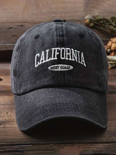 1入經典字母刺繡寬邊棒球帽，中性風格適合日常休閒和街頭穿搭