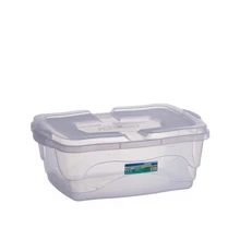 Kit 4 Caixas Organizadoras Transparente Tampa com Trava Multiuso 10L Cabos Livros Brinquedos