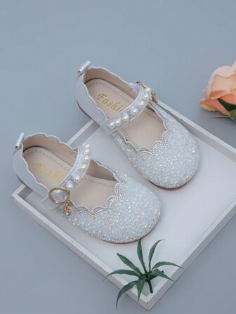 全新到貨,時尚可愛少女鑲鑽平底舞蹈或日常鞋,皮革材質