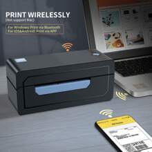 JADENS Bluetooth Thermal Shipping Label Printer – Wireless 4x6 Shipping Label Printer, Compatible With Android&IPhone And Windows - Black - View 3