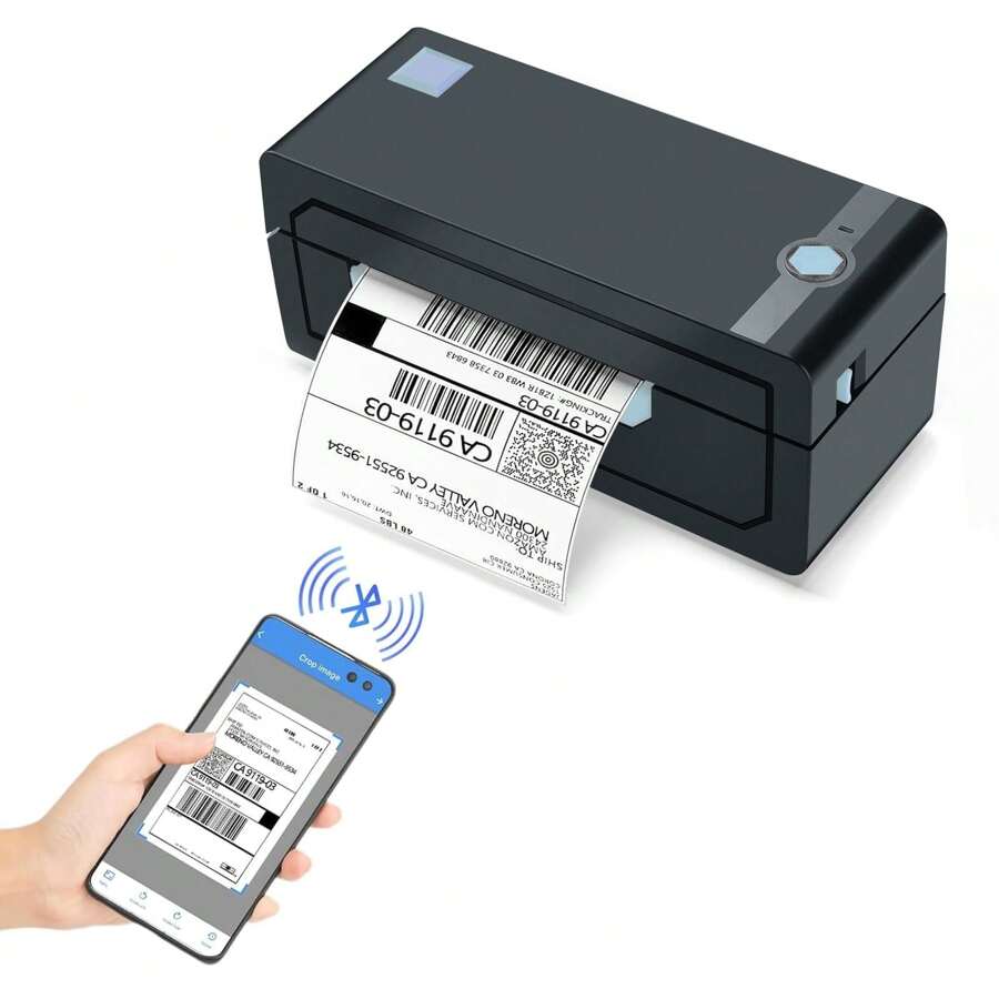 JADENS Bluetooth Thermal Shipping Label Printer – Wireless 4x6 Shipping Label Printer, Compatible With Android&IPhone And Windows - Black - View 1