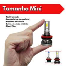 Kit Lampada Farol Ultra led Nano 22000 lumens Branca H4 H1 H7 H3 H11 Hb4 Par - H7 - Visão 6
