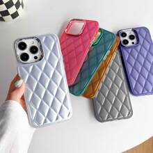 1 Ốp điện thoại chống rơi họa tiết hình thoi nhiều màu tương thích với iPhone - Bạc - Xem 5