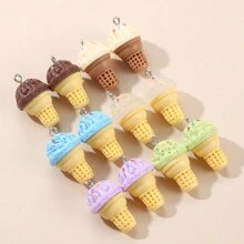 Colgante En Forma De Cono De Helado De Resina De 20 Piezas, Suministros Para Hacer Joyas Diy - Multicolor - Ver 1