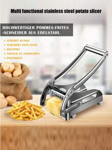 1入組不銹鋼馬鈴薯切片器，家用薯條切割器 - 銀色 - 查看 4