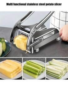 1入組不銹鋼馬鈴薯切片器，家用薯條切割器 - 銀色 - 查看 5