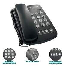 Desktop Landline Telephone With Cable And Large Button For Office, Home, Hotel, Desk Telephone With Cable Office Telephone Large Button Telephone Landline Telephone - nero - Visualizzare 2