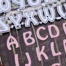 1pc Capital Alphabets Metal Die Cuts For Card Making, DIY Handmade Scrapbook Crafts Stencil, Letter Dies Cutting For Photo Album - Silver - View 2