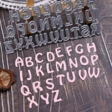 1pc Capital Alphabets Metal Die Cuts For Card Making, DIY Handmade Scrapbook Crafts Stencil, Letter Dies Cutting For Photo Album - Silver - View 4