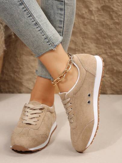 1 Par De Zapatos Deportivos Casuales Para Adolescentes De Moda Y Transpirables