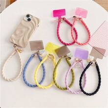 編織手腕帶,扭曲設計和熊形狀的液體矽膠防丟手帶,寬大貼片、夾子、發光設計 - 粉綠黃麻花手腕繩+夜光小熊 - 查看 4