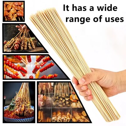 30/50/100pcs 30cm Bbq Bamboo Skewers For Home, Commercial, Outdoor Use, Disposable For Kebabs, Hotpot Or Artificial Flower Making, Etc.