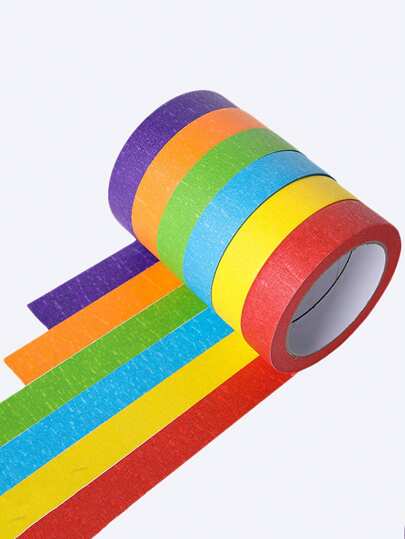 Colorful Decorative Washi Tape With Different Widths (10mm/20mm/30mm/40mm), For Car Paint Masking, Art & Craft Multi-Purpose Diy Projects, Easy Tear With No Residue, Colored Design On The Core