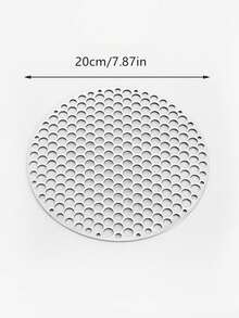 Stainless Steel Bbq Grill Mesh For Home Use, Round Shape Barbeque Net For Charcoal Grilling, Smoking And Oil Draining - Silver - View 2