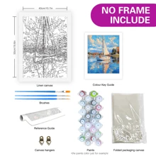 1pc Painting By Numbers For Adults Boat Landscape Paints Kits Diy Gift Wall Decor Photo Picture By Number For Home Decors 40x50cm/16x20inch Without Frame