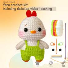 Diy 綠色褲子小雞鉤針套件適合初學者,amigurumi 毛絨動物 - 禮品動物鉤針入門套件多合一完整鉤針套件學習鉤針套裝,附有說明和分步視頻教程成人可愛動物娃娃 Diy 工藝品家居裝飾桌面作為節日、聖誕節、復活節和母親節生日禮物的裝飾 - 白色 - 查看 1