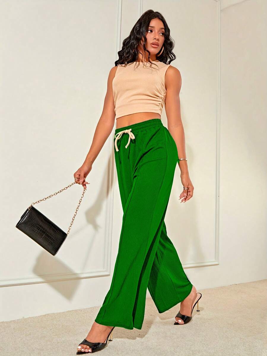 Pantalón de temporada holgado y fresco - Verde Oliva - Ver 1