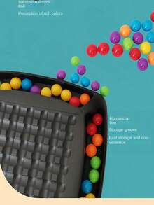 加厚版彩虹糖果粉碎或五子棋兩/四人辦公室決戰遊戲，家庭派對戶外玩具戰役（1遊戲板+48顆珠子） - 彩色 - 查看 4