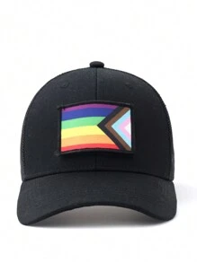 1pc Unisex Black Cartoon Pattern Mesh Breathable Sun Protection Baseball Cap, Suitable For Casual Daily Wear - Multicolor - View 7