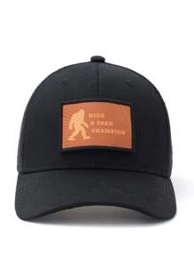 1pc Unisex Black Cartoon Pattern Mesh Breathable Sun Protection Baseball Cap, Suitable For Casual Daily Wear - Multicolor - View 5