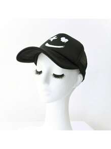 Street One Embroidered Logo Breathable Baseball Mesh Cap - Pink - View 8