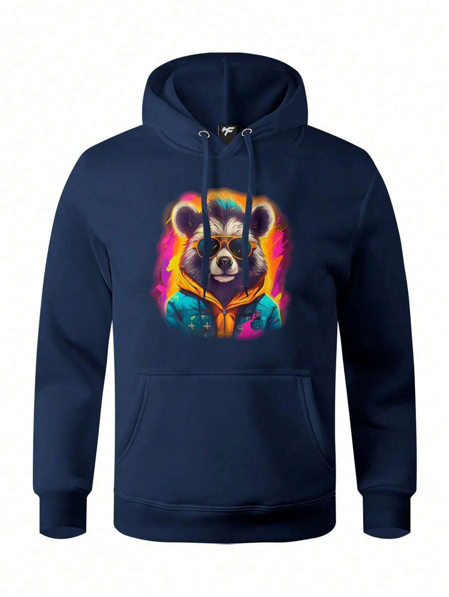 Men Hoodies - 藏蓝色 - 查看 1