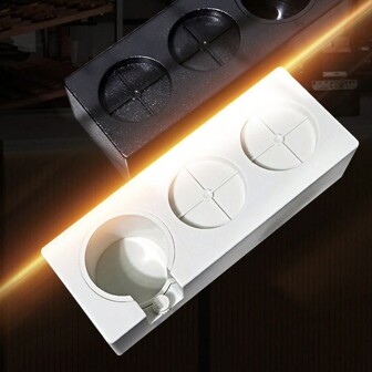 1pc White Abs Coffee Powder Press Container, Simple & Lightweight Multi-Functional Coffee Storage Container Back To School