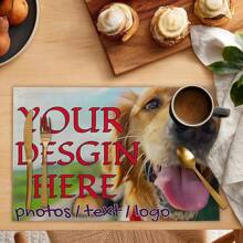 1pc Personlized Printed Linen Table Mat, Custom Single-Sided Resistant Dirty Dining Mat With Personal Photo, Suitable For Table Decoration - Multicolor - View 6