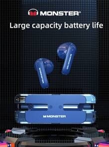 Monster XKT08 Upgrade ENC Noise-Proof Semi In-Ear 5.3 Hi-Fi Call Noise Reduction Sport Running Microphone Gaming Music Wireless Earbuds
