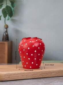 1 bình hoa trang trí hình quả dâu tây bằng nhựa mini cho gia đình - Nhiều màu - Xem 2