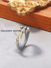 1只復古男士龍爪戒指,開放式鷹爪單指戒指 - 彩色 - 查看 4