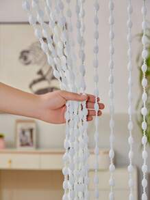 1pc Thick Line Lantern Shaped Curtain With Pom-Pom Ball Decor For Home Decoration, Room Divider Or Window Treatment