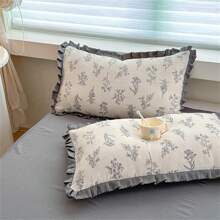 1pc Summer Quilt, Wrinkle Series With Fresh Floral Print, Home Bedding Comforter For Summer And Air-Conditioned Room - Multicolor - View 6