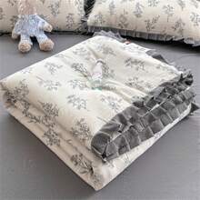 1pc Summer Quilt, Wrinkle Series With Fresh Floral Print, Home Bedding Comforter For Summer And Air-Conditioned Room - Multicolor - View 4