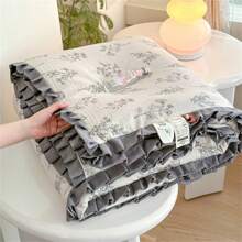 1pc Summer Quilt, Wrinkle Series With Fresh Floral Print, Home Bedding Comforter For Summer And Air-Conditioned Room - Multicolor - View 3