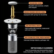Stainless Steel Sink Strainer, Bathroom Drain, Hair And Debris Catcher, Removable And Easy To Clean - Silver - View 5