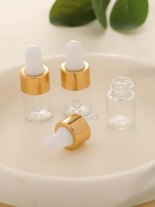 3Pcs 2Ml Mini Gold Cap Glass Dropper Bottle Set Small Sample Vials With Lid For Traveling Essential Oils Cosmetic Liquid Sample Perfume, Living Room Home Bedroom Bathroom House Decor, Travel Stuff, Wedding, Party, Birthday, Gifts For Men Mom Dad Friends, New Years, Accessories, Funny Gift, Portable Accessories Storage