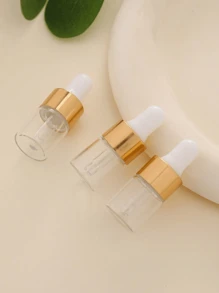 3Pcs 2Ml Mini Gold Cap Glass Dropper Bottle Set Small Sample Vials With Lid For Traveling Essential Oils Cosmetic Liquid Sample Perfume, Living Room Home Bedroom Bathroom House Decor, Travel Stuff, Wedding, Party, Birthday, Gifts For Men Mom Dad Friends, New Years, Accessories, Funny Gift, Portable Accessories Storage