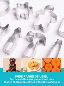 不鏽鋼復活節、恐龍、工具箱、蝴蝶、餅乾模具,12入組不鏽鋼餅乾切模具,手動壓餅模具,水果切割模具,餃子模具,diy廚房工具 - 餅乾模具套裝 - 查看 3