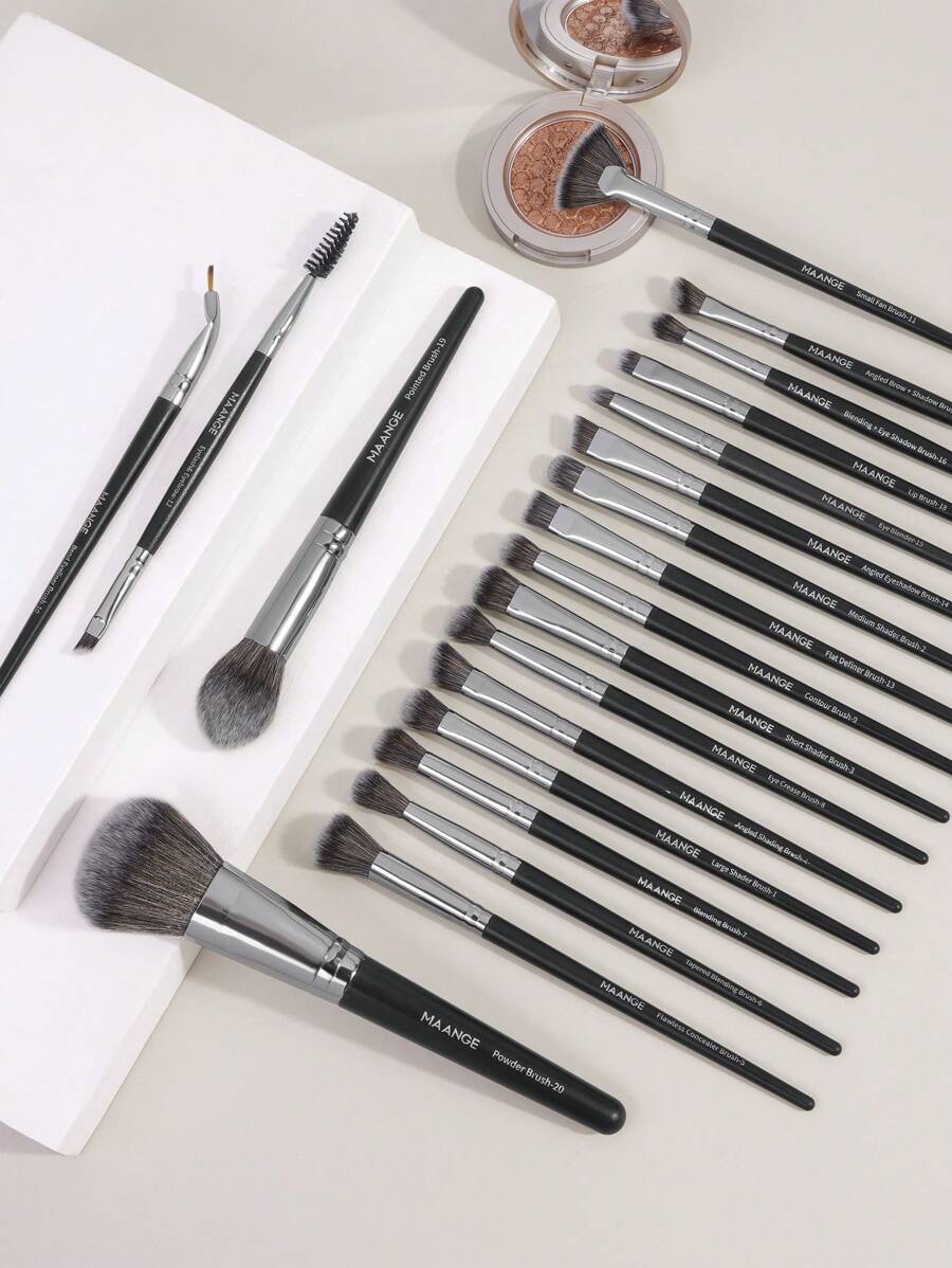 MAANGE Bộ 20 cọ trang điểm chuyên nghiệp, dụng cụ trang điểm với lông cọ mềm dễ mang theo, cọ nền, cọ phấn mắt, cọ lông mày, cọ che khuyết điểm, cọ tạo khối, bộ cọ khi đi du lịch, bộ cọ, bộ cọ trang điểm, bộ cọ trang điểm, bộ trang điểm hoàn chỉnh, bộ cọ trang điểm, bộ trang điểm hoàn chỉnh, bộ cọ, bộ cọ trang điểm, bộ quà tặng trang điểm, bộ