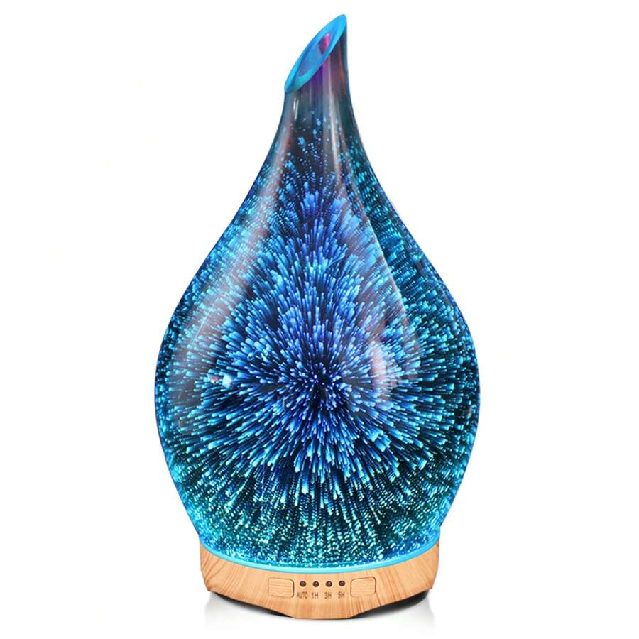 Porseme 280ml Large Glass Scented Oil Diffuser,3D Aromatherapy Humidifiers,Color Changing Cool Mist Essential Oil Diffuser With Timer,Waterless Auto-Off Diffuser For Home Office - Silver - View 1