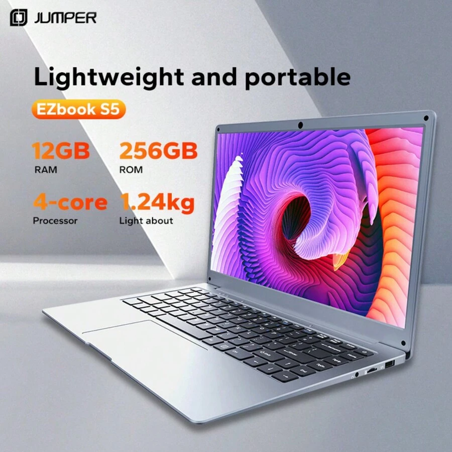 Jumper Ezbook S5筆記型電腦升級4核處理器,14英寸1920 X 1080 Fhd屏幕筆記型電腦,內存12gb Rom 256gb,windows 11家庭版, Celeron。適用於商務,學校,辦公室等（附美國插頭） - 美規A型插(110-127V) - 查看 1