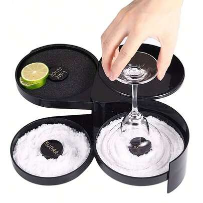 1pc 3-Tầng Bar Glass Rimmer cho Margarita và nhà hàng phục vụ Bartender Tool, hộp đựng muối gia vị