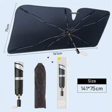 Baseus Car Windshield Sunshades Cover Foldable Sun Shade Umbrella Sunblind For Y Front Window Sun Protection - Black - View 8