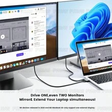 4K USB-C 转高清电视线 4K/30Hz USB Type-C 转高清电视线 适用于笔记本电脑、PC、iPad、Galaxy S22、Note 20 智能手机、电视、 15 转 4K 高清电视线 - 灰色 - 查看 7
