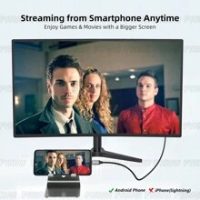 4K USB-C 转高清电视线 4K/30Hz USB Type-C 转高清电视线 适用于笔记本电脑、PC、iPad、Galaxy S22、Note 20 智能手机、电视、 15 转 4K 高清电视线 - 灰色 - 查看 6
